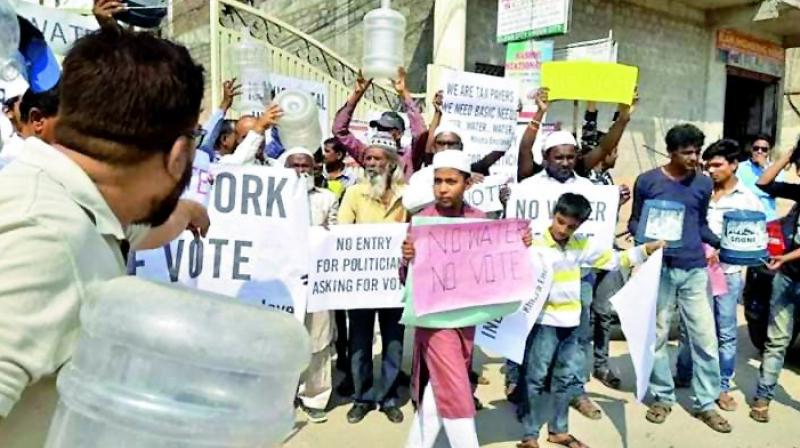 Hyderabad: Residents link voting to water