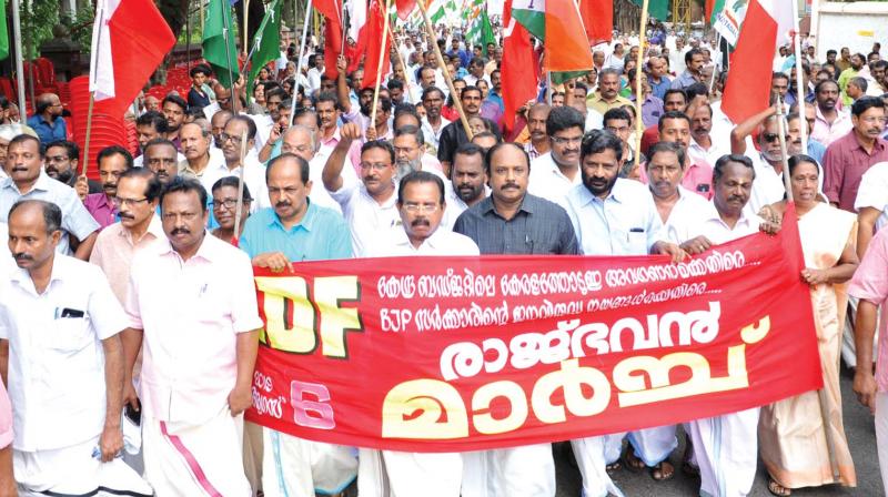 LDF launches agitation against â€˜vindictiveâ€™ Centre