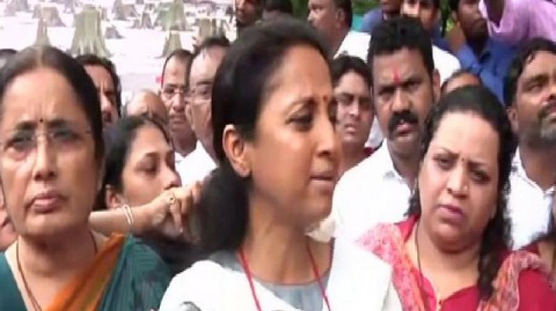 Mumbai: Supriya Sule joins protesters against felling of trees in Aarey