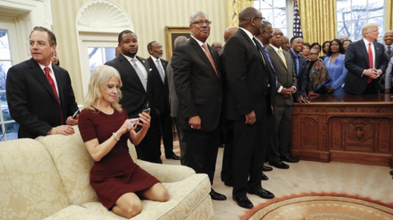 President Donald Trump meets with leaders of Historically Black Colleges and Universities (HBCU) in the Oval Office of the White House in Washington. (Photo: AP)