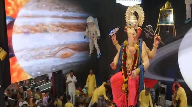 Devotees offer prayers at Lalbaugcha Raja pandal as Ganesh Chaturthi festival begins