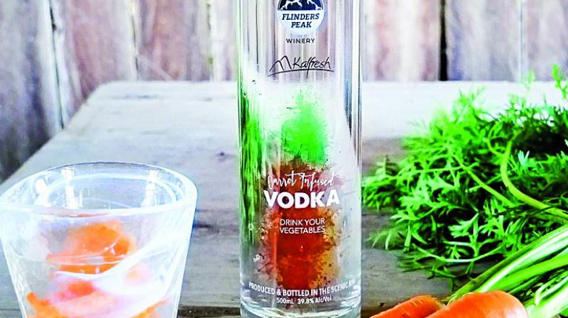 The result is vodka with a subtle taste of carrot. (Photo: kalfresh.com.au)