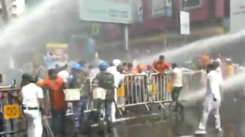 Watch: WB police fire water cannons at BJP protestors over hike in electricity tariff