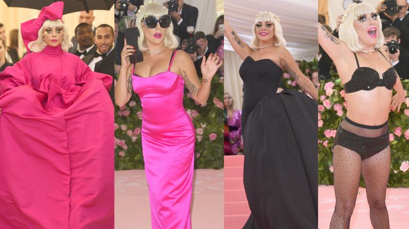 Lady Gaga performs dramatic costume changes at Met Gala