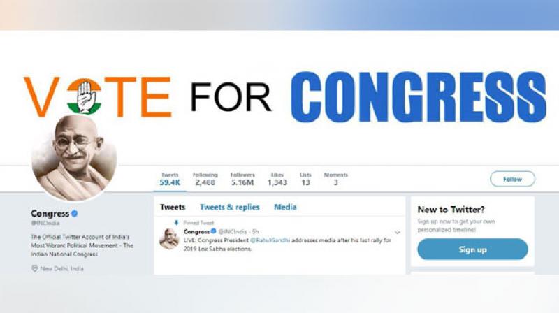 \Godse row\: Congress changes Twitter, Facebook DP to Mahatma Gandhi