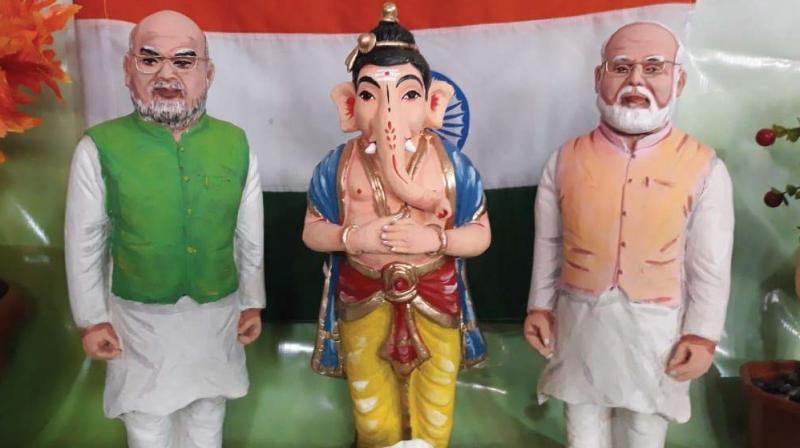 Ganeshas with Modi, Shah, Abhinandan, a big draw