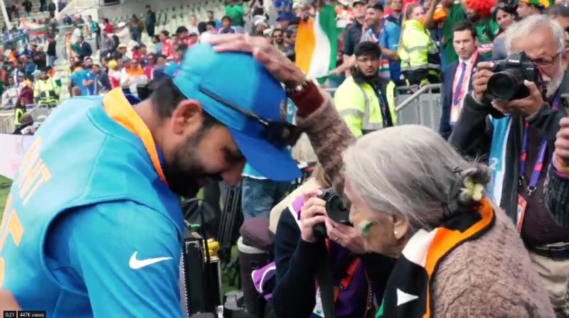 ICC CWC\19: Virat Kohli, Rohit Sharma meet 87-year-old super-fan Charu; see video