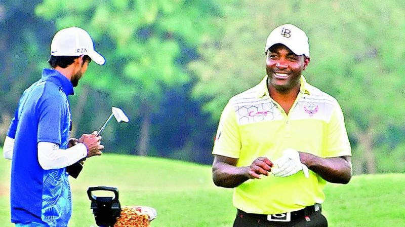 West Indian great Braian Lara in smiles during an amateur golf tournament in Hyderabad which he is playing along with a team from Trinidad and Tobago. (Photo: DEEPAK DESHPANDE)
