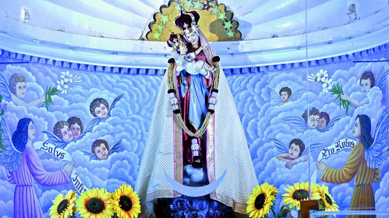 Shrine of Our lady of Health at Khairatabad has been decked up for the birthday of Mother Mary on September 8.