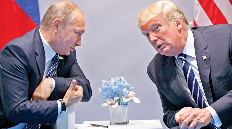 Russian President Vladimir Putin and US President Donald Trump at the G20 Summit in Germany.