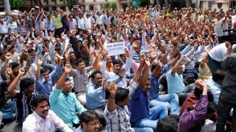 Hyderabad: 247 Teachers protest over delay in posting