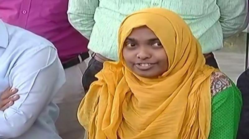 Hadiya was readmitted to Sivraj Homeopathy College in Salem on Tuesday evening. (Photo: Twitter | ANI)