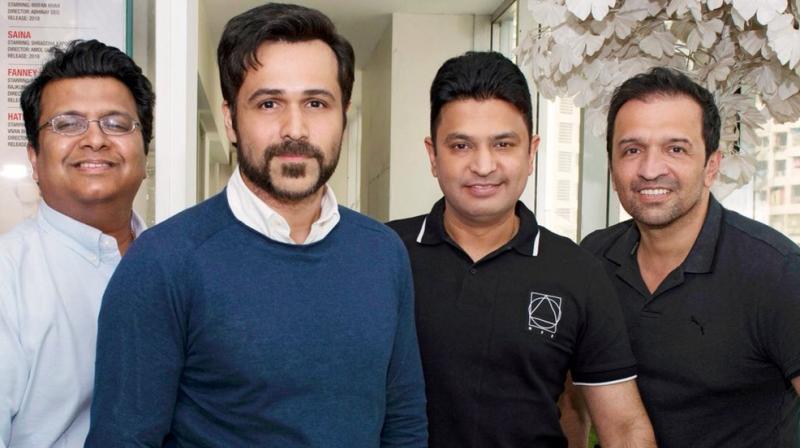 Emraan Hashmi with the team of his upcoming film.