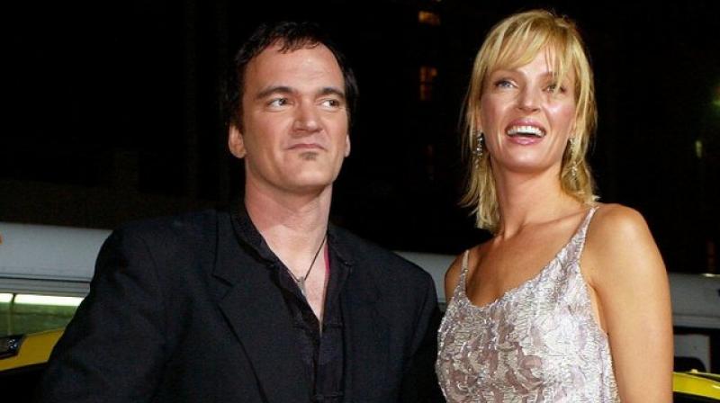 Uma Thurman with Quentin Tarantino .