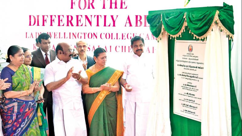 Edappadi Palaniswami, inaugurates new building of Commissionerate of the Differently-abled at Lady Willingdon College in Triplicane.