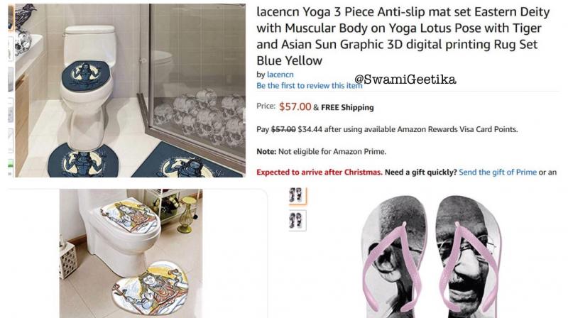 Amazon faces backlash for selling shoes, rugs with images of Hindu gods