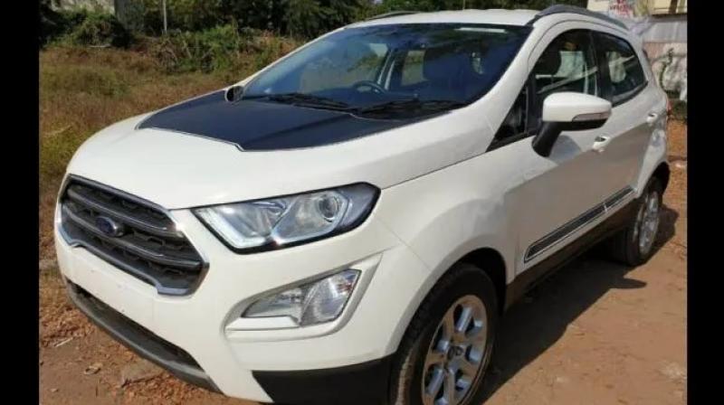 Multiple variants of the Ford EcoSport spied with new cosmetic package with Thunder branding.