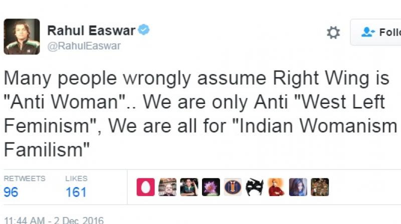 Easwer said feminism is unscientific (Photo: Twitter)