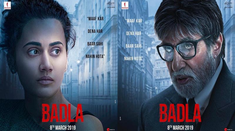 Badla first look featuring Amitabh Bachchan and Taapsee Pannu.