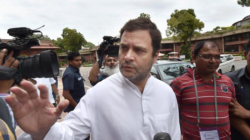 Rahul Gandhi also visited Rajasthan flood affected areas on Friday morning. (Photo: PTI)
