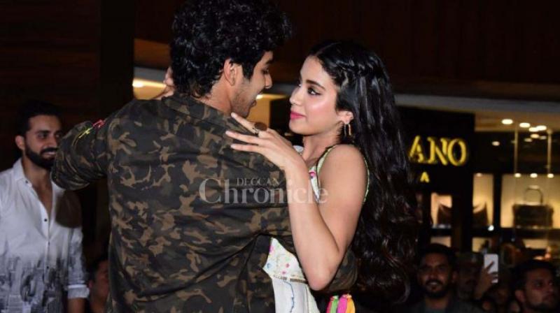 Ishaan Khatter and Janhvi Kapoor at an event.
