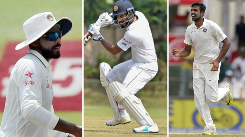 Dimuth Karunaratne (centre) said he prepared for the series, starting November 16, by batting on dusty wickets back home. (Photo:AP)