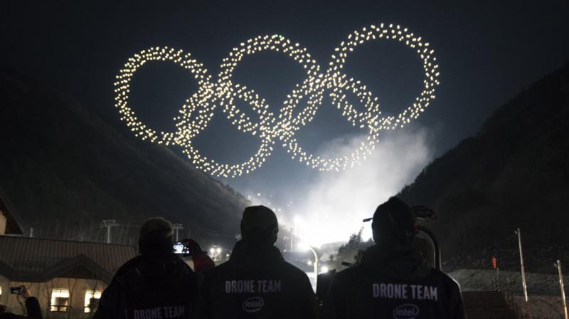 1,218 Intel Shooting Star drones lit up the sky for the PyeongChang 2018 Opening Ceremony, setting a new Guinness World Records title for the most drones flown simultaneously.
