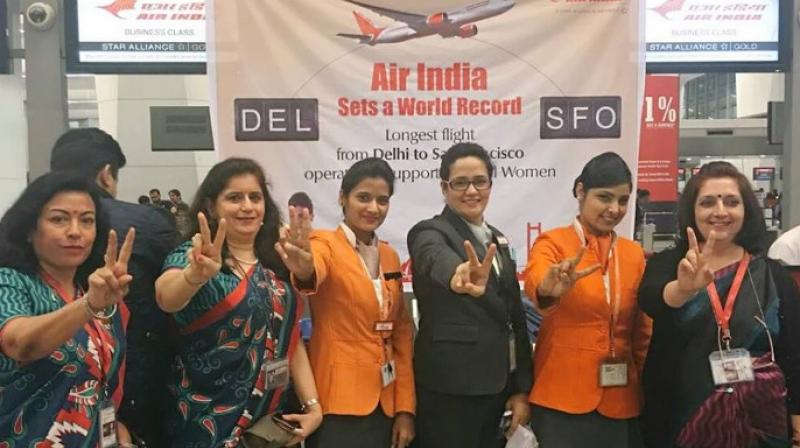 The flight which departed from here on February 27 for San Francisco, returned at the Indira Gandhi International airport today after flying across the globe. (Photo: Twitter)