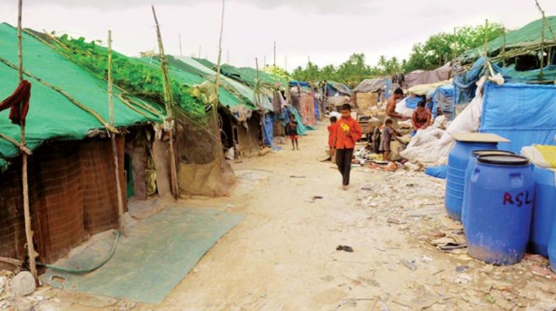 A settlement of Bangladeshi migrants in Bellandur near Bengaluru