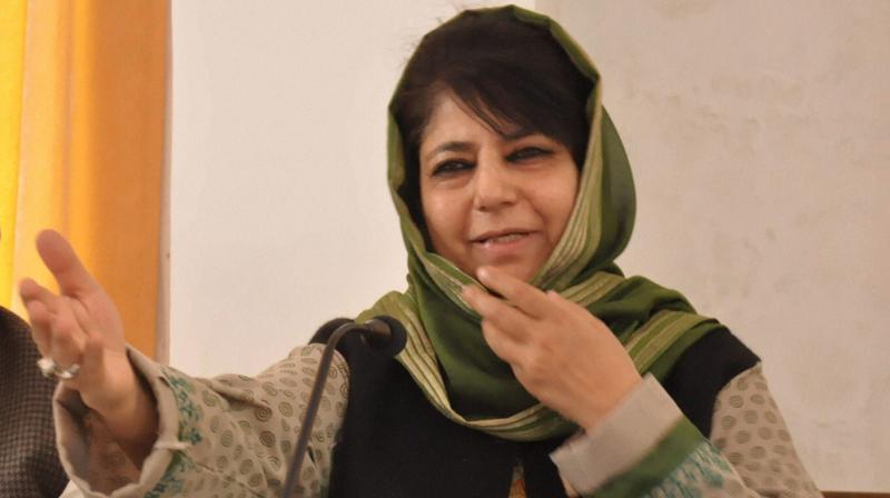 Jammu and Kashmir Chief Minister Mehbooba Mufti addressing a meeting in Rajouri. (Photo: PTI)