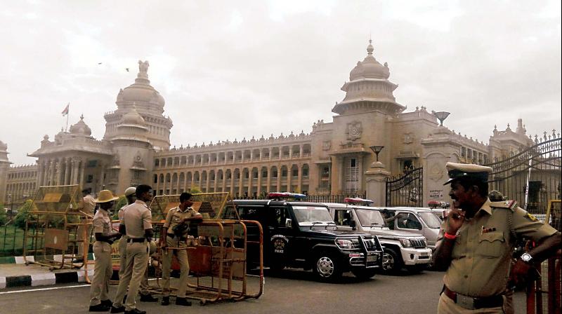 Security beefed up at Vidhana Soudha