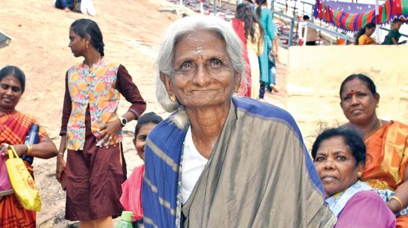 Tiruchy: Never tiring centenarian woman climbs up rock fort hill
