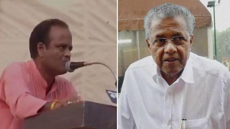 Kerala Chief Minister Pinarayi Vijayan and the RSS leader who offered bounty for his head (Photo: PTI/ANI)