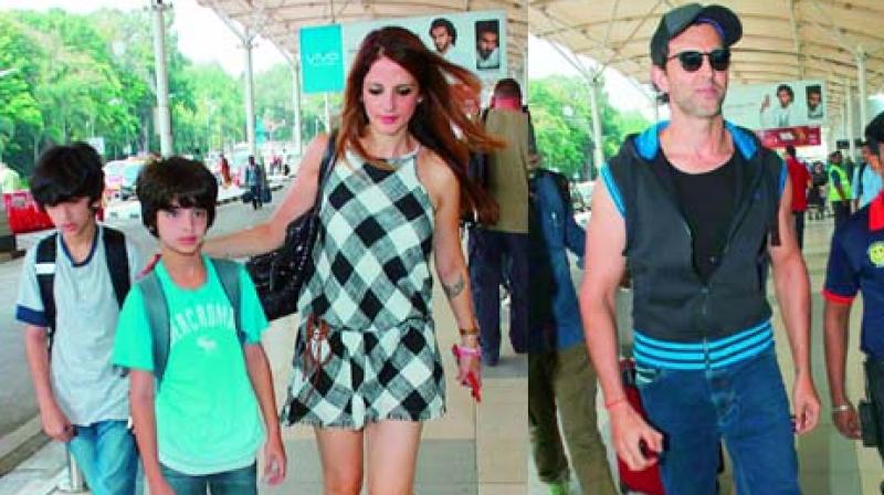 Hrithik has often been seen accompanied by Sussanne on family outings with his children. In fact, recently, he even took them to an event that she was hosting.