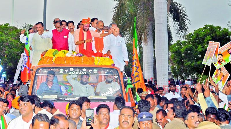 G Kishan Reddy returns home for first time to huge rally