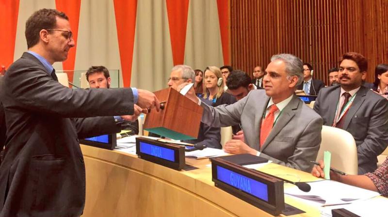 Indias Permanent Representative to the UN Ambassador Syed Akbaruddin said that the \results reflect, yet again, the broad support and many friends India has amongst UN members\. (Photo: Twitter | @AkbaruddinIndia)