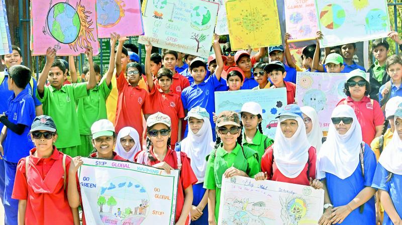 Hyderabad: Students protest climate inaction
