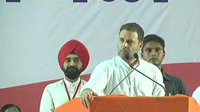 The BJP-led government wrote off Rs 2.5 lakh crore loans of Indias richest 15-20 people but a similar demand by farmers to waive off their debt was ignored, Congress President Rahul Gandhi said. (Photo: ANI | Twitter)