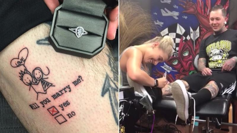 Brooke Wodark put the yes tattoo on Vinny Capaldo Smith (Photo: Facebook /  Brooke Wodark)