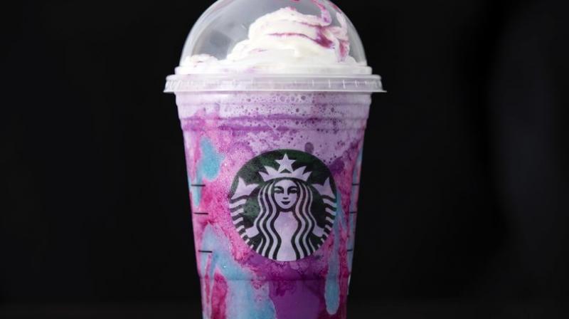 A Starbucks Unicorn Frappuccino drink sits on display, Thursday, April 20, 2017, in Philadelphia. (Photo: AP)