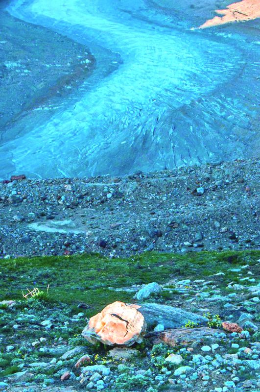 A view of Drang Drung Glacier, Zanskar in Jammu and Kashmir. 