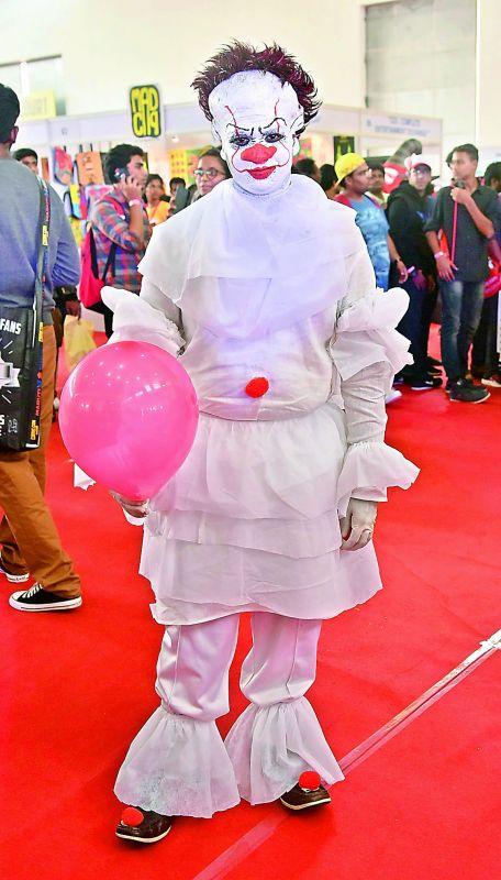 Shubham dressed as Pennywise from IT