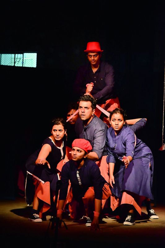 A still from the play Remember Remember