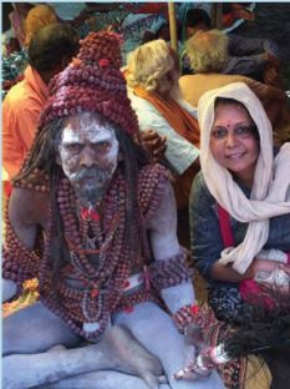 Radhika Shastry with Naga at Kumbh Mela