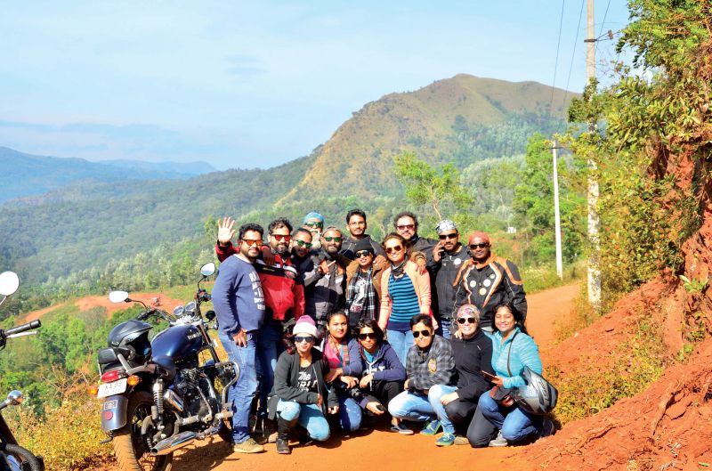 Dashmi along with other city based riders enroute to Kaythanamakki hills in Karnataka.