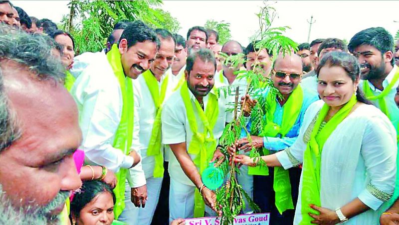 Minister Srinivas Goud too announced a plantation drive to mark the TRS leader on his 43rd birthday
