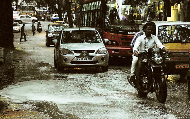 Water logging on roads was reported from Domlur near Embassy, Malagala under the Rajarajeshwari Nagar constituency and Nagarbhavi on Outer Ring Road.