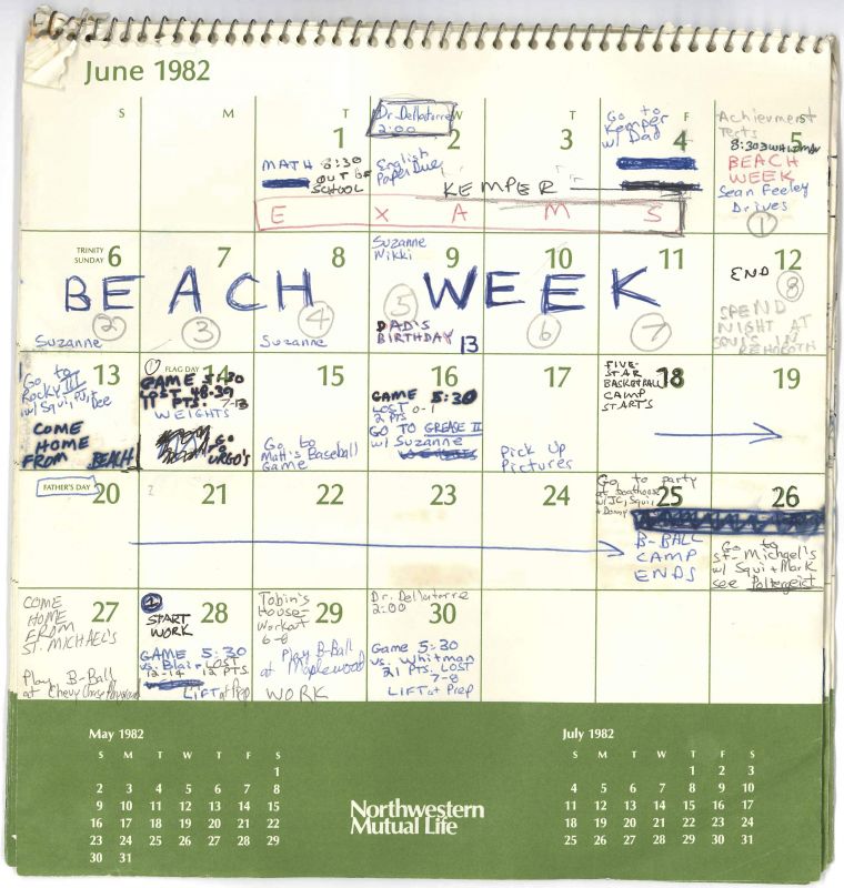 This image released by the Senate Judiciary Committee, Wednesday, Sept. 26, 2018 in Washington, shows Supreme Court nominee Judge Brett Kavanaugh's calendar, from the Summer of 1982. (Photo | AP)