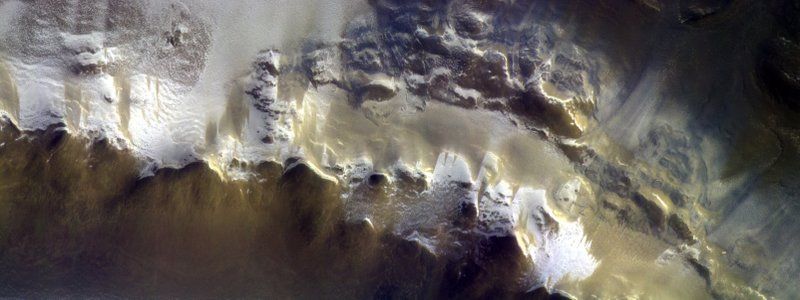 The ExoMars Colour and Stereo Surface Imaging System, CaSSIS, captured this view of the rim of Korolev crater (73.3ÂºN/165.9ÂºE) on 15 April 2018. (Photo: AP)