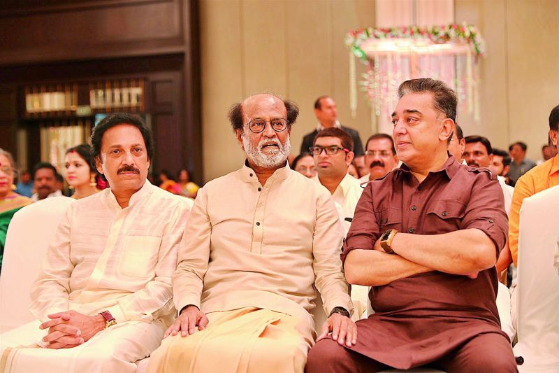 Rajinikanth with Kamal Haasan.